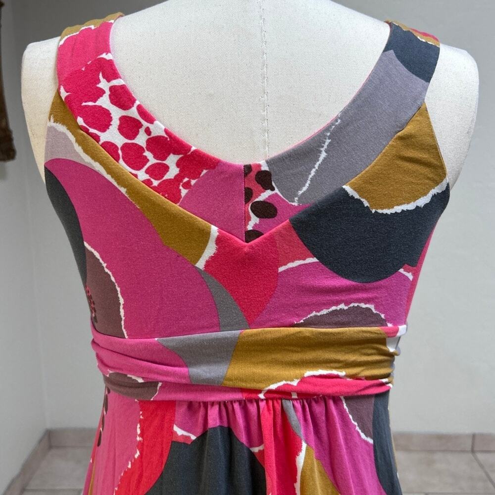 Boden Twist Front Maxi Dress Pink Floral Mod Retro Sleeveless Petite 6P - Picture 7 of 15